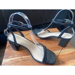 DREAM‎ PAIRS Black Ankle Strap Block Heel Sandals Minimalist Style Size 6 NWOB